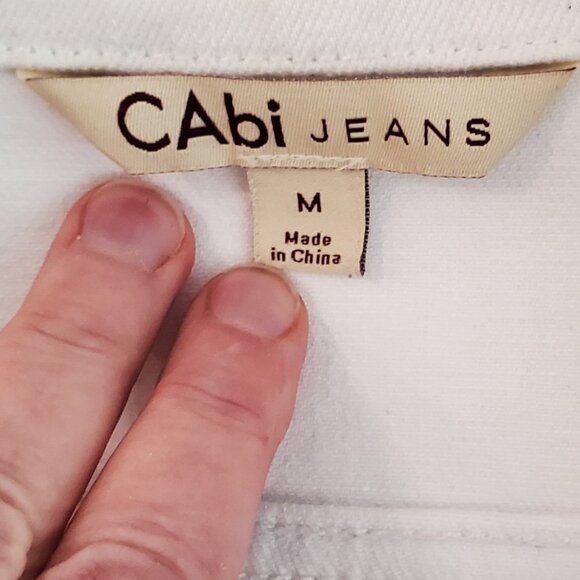 Vintage CAbi short-sleeve white denim jacket, UGC, - Picture 3 of 6